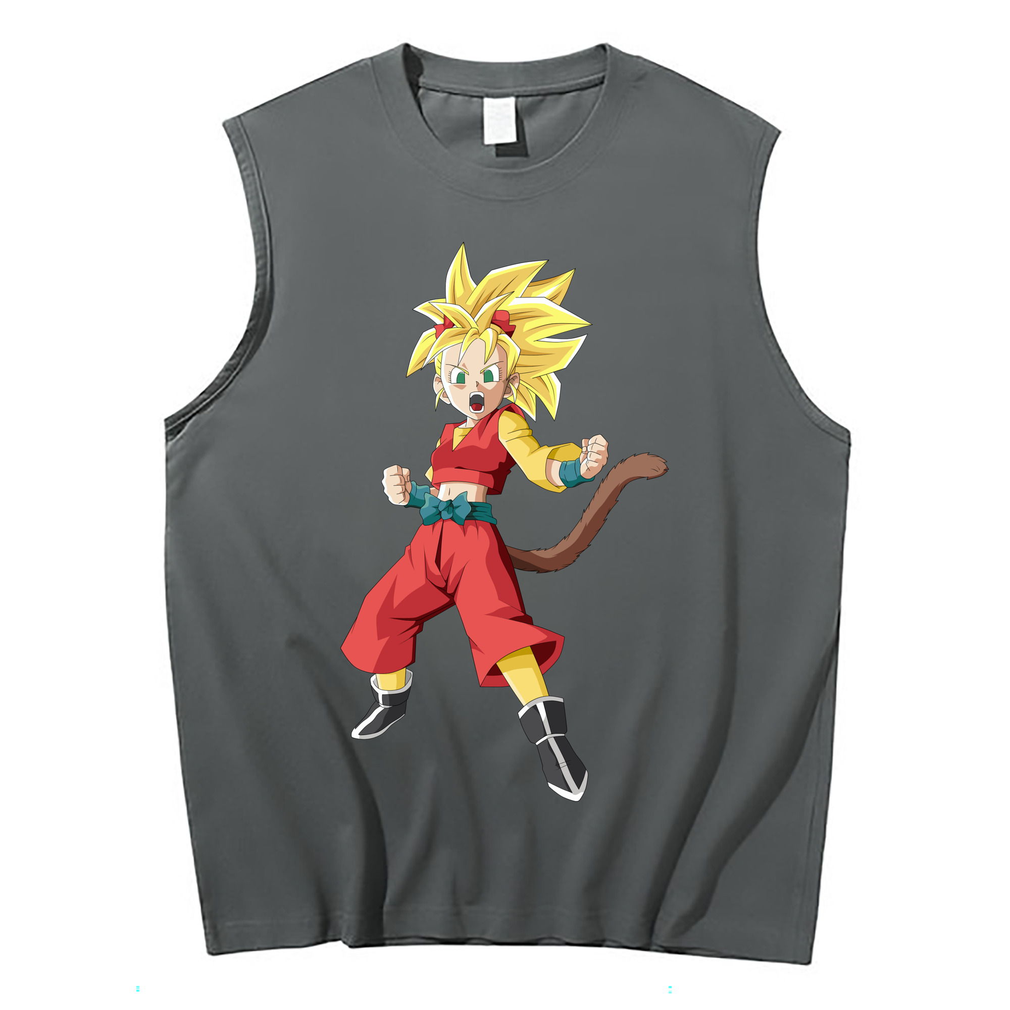 （画像用） ドラゴンボール カリフラ DRAGON BALL Caulifla コットン100％タンクトップ（フロントプリント）